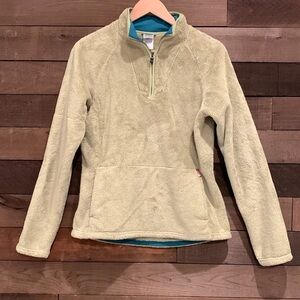 The North Face Women's Quarter Zip Fleece Pullover Sweater Jacket Lime Green